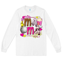 White mama volleyball with popcorn Long Sleeve Tee - texasbilliewilder