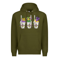 Army Green mardi gras snowballs Premium Hoodie - MaliasSmallBusiness