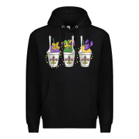 Black mardi gras snowballs Premium Hoodie - MaliasSmallBusiness