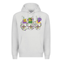 Dove Grey mardi gras snowballs Premium Hoodie - MaliasSmallBusiness
