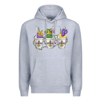 Heather Grey mardi gras snowballs Premium Hoodie - MaliasSmallBusiness