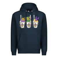 Navy mardi gras snowballs Premium Hoodie - MaliasSmallBusiness