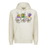 Oatmeal Heather mardi gras snowballs Premium Hoodie - MaliasSmallBusiness