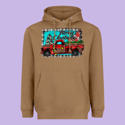 Truck Merry Christmas Heavyweight Hoodie Designed By Jahusdesignshop