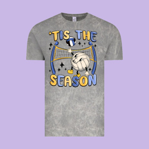 Tis The Season Volleyball Vintage Tee Designed By Maliassmallbusiness