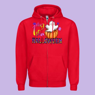 My 1st Halloween Zipper Hoodie Designed By Cowhidedigitalart