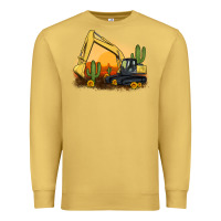 Antique Gold excavator cactus sunflower sunset Premium Sweatshirt - Artiststas