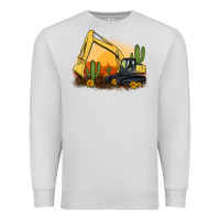Dove Grey excavator cactus sunflower sunset Premium Sweatshirt - Artiststas