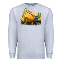 Heather Grey excavator cactus sunflower sunset Premium Sweatshirt - Artiststas