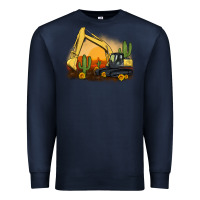 Navy excavator cactus sunflower sunset Premium Sweatshirt - Artiststas