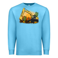 Ocean Blue excavator cactus sunflower sunset Premium Sweatshirt - Artiststas