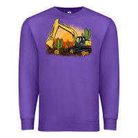 Purple excavator cactus sunflower sunset Premium Sweatshirt - Artiststas