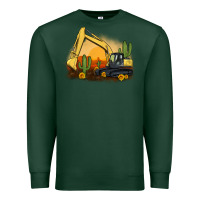 Sports Green excavator cactus sunflower sunset Premium Sweatshirt - Artiststas
