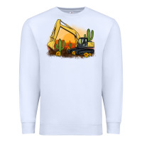 White excavator cactus sunflower sunset Premium Sweatshirt - Artiststas