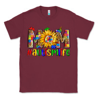 Burgundy mom #autism life Classic Tee - Zillion Design Studio