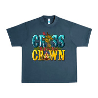 Midnight Navy the cross before the crown Urban Heavy Tee - texasbilliewilder