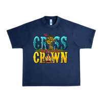 Navy the cross before the crown Urban Heavy Tee - texasbilliewilder