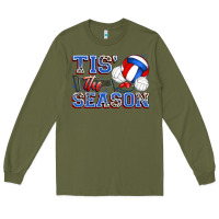 Army Green tis' the season volleyball Long Sleeve Tee - Zillion Design Studio