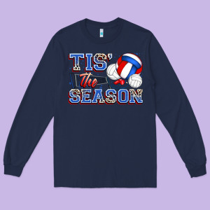 Tis' The Season Volleyball Long Sleeve Tee Designed By Zillion Design Studio