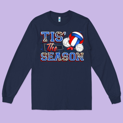 Tis' The Season Volleyball Long Sleeve Tee Designed By Zillion Design Studio