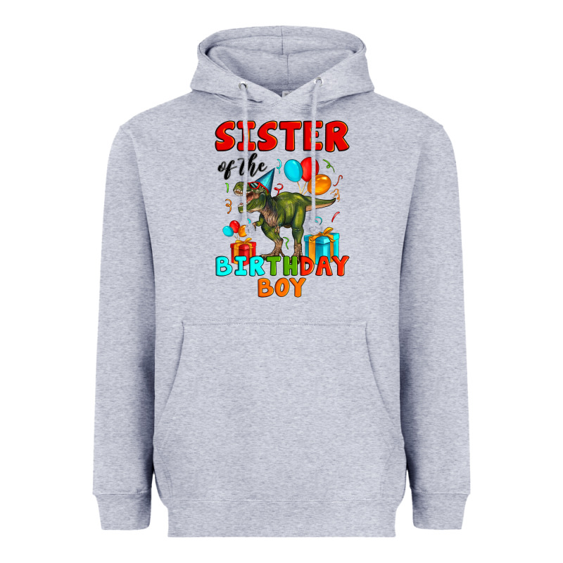 Sister Of The Birthday Boy T Rex Heavyweight Hoodie by Artiststas | Teevron