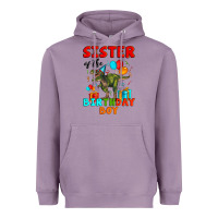 Lavender sister of the birthday boy t rex Heavyweight Hoodie - Artiststas
