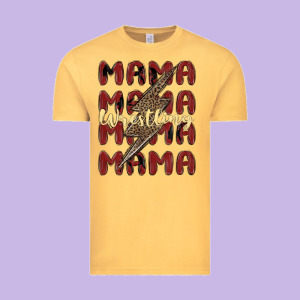 Wrestling Mama Vintage Tee Designed By Maliassmallbusiness