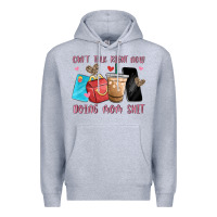 Heather Grey can't talk right now doing mom shit Premium Hoodie - MaliasSmallBusiness