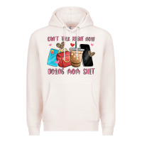 Pale Pink can't talk right now doing mom shit Premium Hoodie - MaliasSmallBusiness