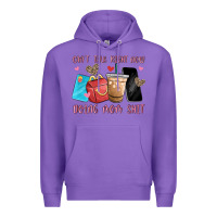 Purple can't talk right now doing mom shit Premium Hoodie - MaliasSmallBusiness