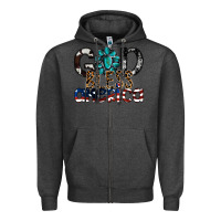 Charcoal Heather god bless america Zipper Hoodie - SublimationCraftShop