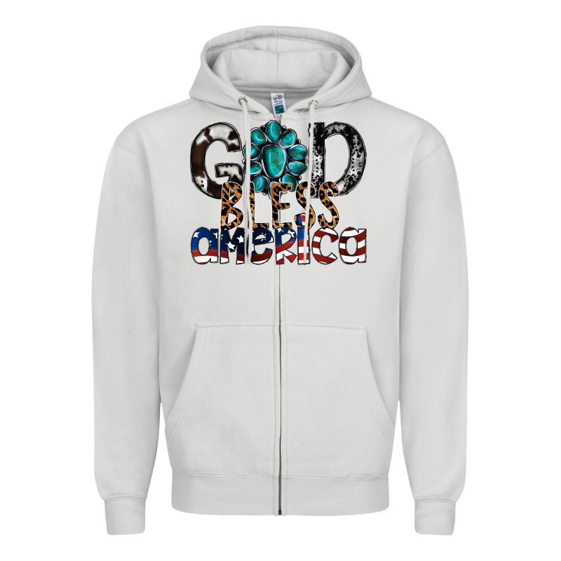 God Bless America Zipper Hoodie by SublimationCraftShop | Teevron