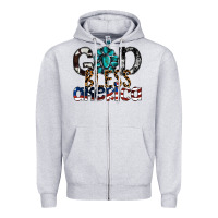 Heather Grey god bless america Zipper Hoodie - SublimationCraftShop