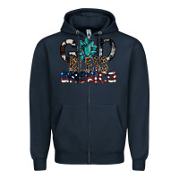 Navy god bless america Zipper Hoodie - SublimationCraftShop