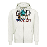 Oatmeal Heather god bless america Zipper Hoodie - SublimationCraftShop
