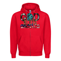 Red god bless america Zipper Hoodie - SublimationCraftShop