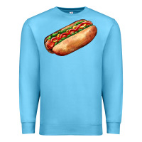 Ocean Blue American hot dog Premium Sweatshirt - AdoDesignShop