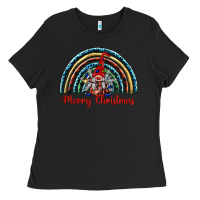 Black merry christmas gnomes   rainbow Ladies Tee - BarkalooDesign