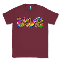 Burgundy love autism Classic Tee - Zillion Design Studio