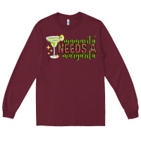 Burgundy mamacita needs a margarita mothers day Long Sleeve Tee - texasbilliewilder