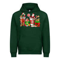 Forest Green Santa coffee cups Urban Hoodie - NancyCooperArtShop