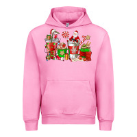 Fuchsia Pink Santa coffee cups Urban Hoodie - NancyCooperArtShop