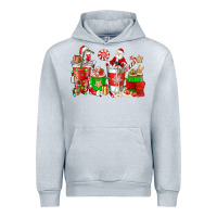 Heather Grey Santa coffee cups Urban Hoodie - NancyCooperArtShop