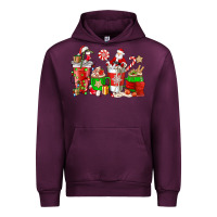 Mauve Wine Santa coffee cups Urban Hoodie - NancyCooperArtShop