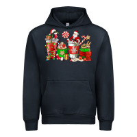 Navy Santa coffee cups Urban Hoodie - NancyCooperArtShop