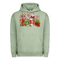 Pigment Oil Green Santa coffee cups Urban Hoodie - NancyCooperArtShop