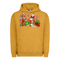 Pigment Peanut Butter Santa coffee cups Urban Hoodie - NancyCooperArtShop