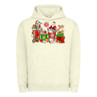 Pigment Pistachio Santa coffee cups Urban Hoodie - NancyCooperArtShop