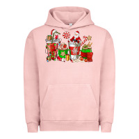 Pigment Salmon Santa coffee cups Urban Hoodie - NancyCooperArtShop