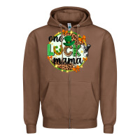Chestnut One lucky mama  St. Patricks Day Zipper Hoodie - Neo Western